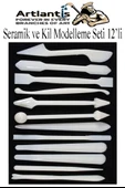 Seramik Kil Çömlek Modelleme Seti 12 Parça 1 Paket Polimer Kil Şekillendirici Modelaj Oyma Temizleme Marzipan Çiçek - 3