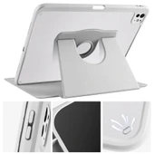 iPad Pro 13 2024 Kılıf Termik Kalem Bölmeli Dönebilen Standlı Kılıf thumbnail 7