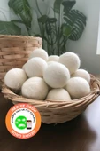 9'lu Yün Kurutma Topu Doğal Çamaşır Yumuşatıcı - Keçe Kurutma Makinası Topları - Kırışık Önleyici, Lavnata Yağ Hediye - 1