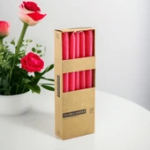 Şamdan Mum 10'lu Düz Kırmızı Dekoratif Mumu Kandil Hediyelik Fitilli Mumluk 25 cm - 3