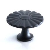 10 Adet Güneş Düğme Mat Siyah Kulp Mobilya Mutfak Dolabı Çekmece Dolap Kapak Kulpu Kulbu Kulb Metal thumbnail 2