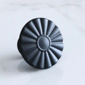 10 Adet Güneş Düğme Mat Siyah Kulp Mobilya Mutfak Dolabı Çekmece Dolap Kapak Kulpu Kulbu Kulb Metal thumbnail 5