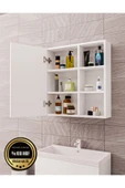 MDF Tek Kapaklı Aynalı Banyo Dolabı Çok Amaçlı Banyo Dolabı - 8