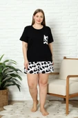 Nisanca %100 Pamuk  Büyük Beden Kısa Kol Şortlu Kadın Pijama Takımı - 3