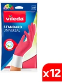 Vileda 12 Paket Standart Büyük Boy Bulaşık Eldiven - 1