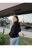 İçi Polarlı Unisex Kapüşonlu  Basic Sweatshirt - 5