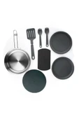 The All-In-One Fry Pan Set - Çelik Kızartma Tava Seti (9 Parça)  .94L  32oz - 5