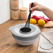 Porsima S-00113 Akordiyon Katlanabilir Süzgeç Seti, Mikser Karıştırma Kabı Mutfak Çeyiz Seti thumbnail 3