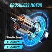 Wacker Pro Alman 4200 G Orginal 13 MM Metal Mandren Brushless Motor Akülü Darbeli Matkap 10 Pilli - 4