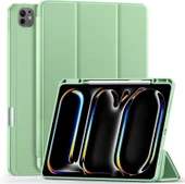 Apple İPad Pro 11 inç M4 2024 Uyumlu Kılıf Pen Slot Charging Case Kalem Bölmeli A2836 A2837 A3006  AÇIK YEŞİL - 1