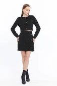 Ekose Tüvit Blazer Ceket Mini Etek Takım - 12