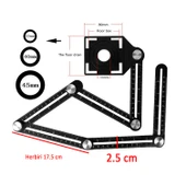 Çok Amaçlı Alüminyum Gönye 6 Fonksiyonlu Açı Cetvel Ölçme Ölçüm Fayans Delme Konumlandırma Cetveli - 2