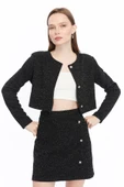 Ekose Tüvit Blazer Ceket Mini Etek Takım - 10