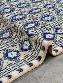 166x258 cm Mavi ve Bej Türk Halısı, Ender Desenli Zarif Kilim, El Dokuma Vintage Kilim, Şık Bohem Kilim - 3