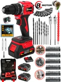 Wacker Pro Germany W-2180 Darbeli BRUSHLESS Motor Samsung Pilli 2 Akülü Vidalama Matkap + 84 Parça Aksesuar Set - 1