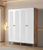 Bohem Çiğdem 4 Kapaklı Çekmeceli Elbise Dolabı Gardrop 160cm - 1