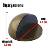 Kapı Stoperi Yarımay Eskitme Antik Sarı Tamponu Metal Kapı Altı Kolu Stopu Durdurucu Tutucu thumbnail 4