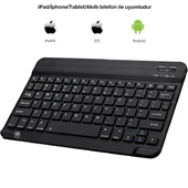 Samsung Galaxy Tab S8 Ultra Tablet İçin Uyumlu Slim Şarjlı Türkçe Bluetooth Klavye ve Mouse Seti thumbnail 2