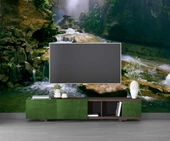 Orman, Şelale ve Nehir Manzaralı Duvar Kağıdı thumbnail 3