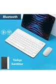 TCL TAB 10 S Tablet İçin Uyumlu Slim Şarjlı Türkçe Bluetooth Klavye ve Mouse Seti thumbnail 1