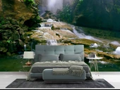Orman, Şelale ve Nehir Manzaralı Duvar Kağıdı thumbnail 2
