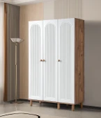 Bohem Çiğdem 3 Kapaklı Çekmeceli Elbise Dolabı Gardrop 120cm - 1