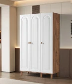 Bohem Zambak 3 Kapaklı Çekmeceli Elbise Dolabı Gardrop 120cm - 1