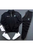 Unisex Bmw Baskılı Yarım Fermuarlı Sweatshirt Eşofman Altı Takım Bmw baskılı - 1
