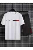 Oversize T-shirt Paris Baskılı Ünisex Yazlık T-shirt ve Şort 2 li Set Combin Takım thumbnail 2
