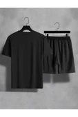 Unisex Baskılı Oversize Bol Kalıp T-shirt Şortlu - Alt Üst Ikili Takım - 3