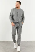 Erkek Dikey Oversize 0 yaka Eşofman Takımı - 1