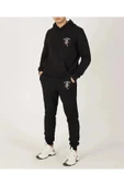 Erkek NO Fears Dragon Baskılı Kapüşonlu Sweatshirt Alt-üst Takım - 2
