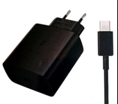 45w Type-c Şarj Cihazı Süper Hızlı Şarj Çift Uçlu Type-c Kablo Ve Adaptör Siyah thumbnail 1