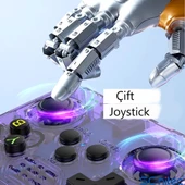 ScHitec 3.5 Inç OTG Çıkışlı Taşınabilir Retro Oyun Konsolu 15000+ Oyunlu El Atari Şeffaf Mor R36S - 6