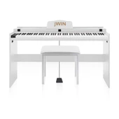 Jwin SDP-92 Tuş Hassasiyetli 88 Tuşlu Kapaklı Dijital Piyano + Tabure - Beyaz - 1