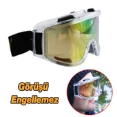 Kayak Gözlüğü Ventilli Güneş Kar Gözlük Snowboard Glasses Ekonomik Seri Gözlük Aynasız Gökkuşağı - 3