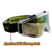 Kayak Gözlüğü Ventilli Güneş Kar Gözlük Snowboard Glasses Ekonomik Seri Gözlük Aynasız Gökkuşağı - 2