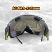 Kayak Gözlüğü Ventilli Güneş Kar Gözlük Snowboard Glasses Ekonomik Seri Gözlük Aynasız Gökkuşağı - 6