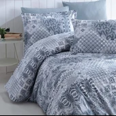 Clasy Tek Kişilik Nevresim Takımı Pava Lacivert thumbnail 3