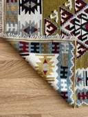 82x153 cm El Dokuma Türk Kilimi, Canlı Renkli Akrep Motifli Kilim, El Dokuma Yün Kilim, Bohem Tarzı, Eşsiz Ev Dekoru - 8
