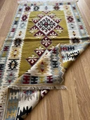 82x153 cm El Dokuma Türk Kilimi, Canlı Renkli Akrep Motifli Kilim, El Dokuma Yün Kilim, Bohem Tarzı, Eşsiz Ev Dekoru - 6