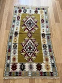 82x153 cm El Dokuma Türk Kilimi, Canlı Renkli Akrep Motifli Kilim, El Dokuma Yün Kilim, Bohem Tarzı, Eşsiz Ev Dekoru - 4