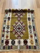 82x153 cm El Dokuma Türk Kilimi, Canlı Renkli Akrep Motifli Kilim, El Dokuma Yün Kilim, Bohem Tarzı, Eşsiz Ev Dekoru - 1