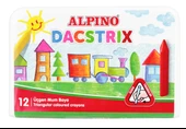 Alpıno Alpino Dacstrix Üçgen Mum Boya 12 Renk Plastik Çantalı - 1