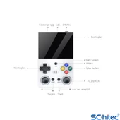 ScHitec 3.5 Inç Mini HDMI Çıkışlı Taşınabilir Retro Oyun Konsolu 20000+ Oyunlu El Atari 64Gb Beyaz - 6