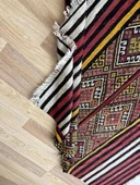 122x125 cm Çizgili Türk Kilim, Ender Bulunan Akrep Motifli El Dokuma Kilim, Yumuşak ve Şık Zemin Halısı - 7