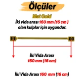 Gediz Metal Mat Gold Altın Kulp 160 mm Mobilya Çekmece Mutfak Dolabı Dolap Kapak Kulpları Kulb Kulpu thumbnail 3