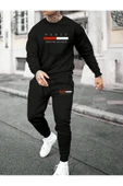 Eşofman Takımı Paris baskılı Unisex kışlık Kalın pamuklu Sweatshirt ve Eşofman altı 2' li set thumbnail 1