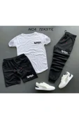 Nasa Baskılı Unisex Yazlık Şort T-shirt Eşofman Altı 3 lü Set Combin Takım thumbnail 1