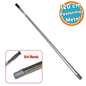 Metal Fırça Sapı Krom Renk Kalın Sap Süpürge Çekpas Standart Metal Sap 120 Cm - 1